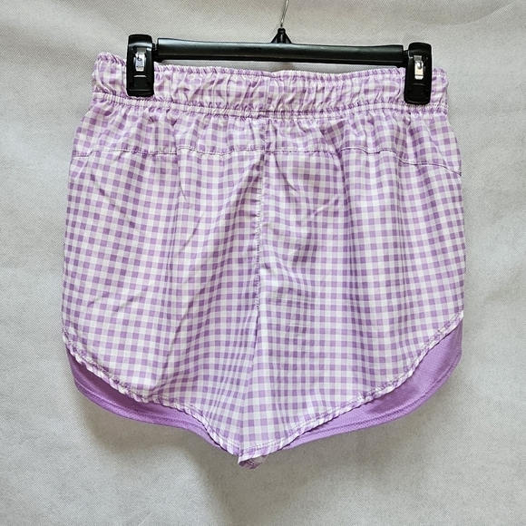 Purple and white checkered Lightweight Running Athletic Shorts See Measurements - Picture 2 of 2